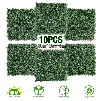 

60*40cm Artificial Boxwood Hedges Panels, Faux Grass Wall, Shrubs Bushes Backdrop, Garden Privacy Screen Fence Decoration