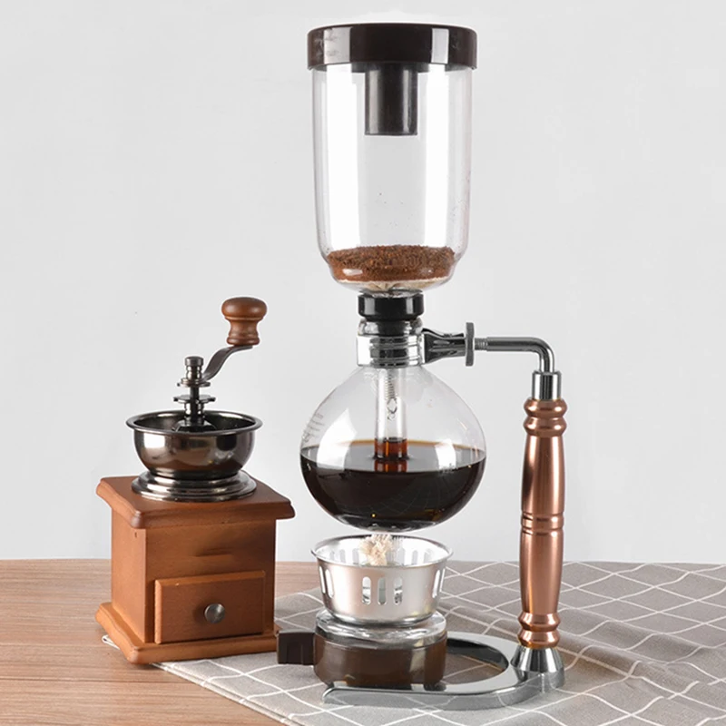 Hot Japanese Style Siphon Coffee Maker Tea Siphon Pot Vacuum Coffeemaker Glass Type Coffee Machine Filter 3Cup стакан непроливайка kisskissfish rainbow vacuum coffee tumbler праздничный