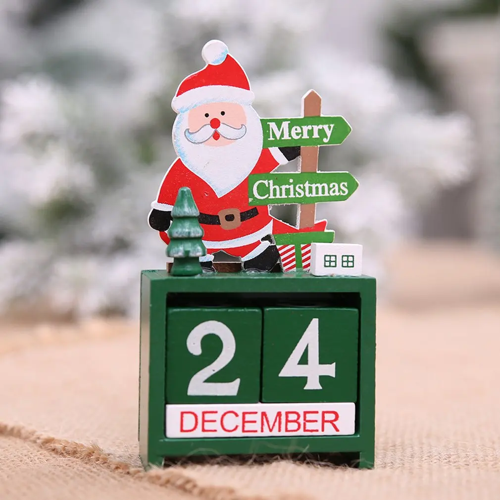 

Christmas Decorations Christmas Wooden Calendar Desktop Decorations