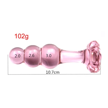 Flower Crystal Glass Anal Plug Masturbation Sex Toys For Women Men Butt Plug Adult Products Pink Prostate Massager Anal Sex Toys 3
