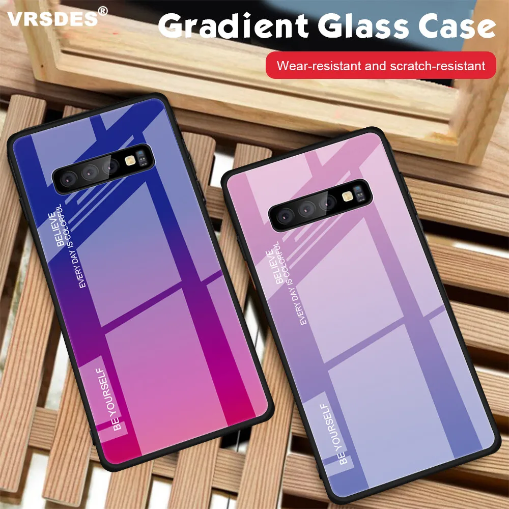 

Gradient Tempered Glass Case For Samsung Galaxy S10 S9 S8 Plus S10E S10 5G Case For Samsung Note 9 8 S10+ S9+ S8+ Case Fundas
