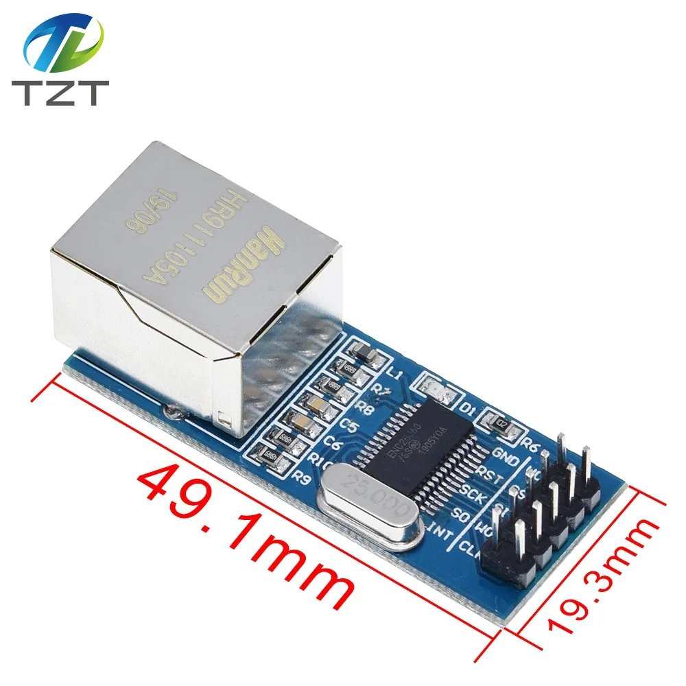 Сетевая плата 10 шт./лот mini ENC28J60 LAN Ethernet 25MHZ Crystal AVR 51 LPC 3 V +|mini enc28j60|avr modulemini |