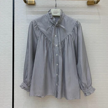 

Women fashion Shirt Blouse long sleeve boho top Lady Silk Casual Buttons Beach style femme