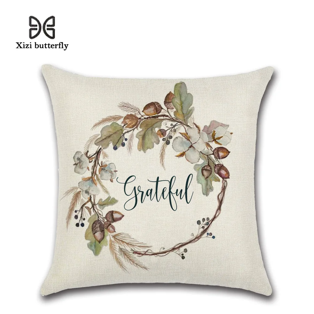 thumbnail image 1 of Nueva funda de cojín de lino con estampado de calabaza de la serie Hello Fall de otoño de 2021, funda de almohada para sofá estilo granja, almohadas decorativas de Acción de Gracias, 1 of 5