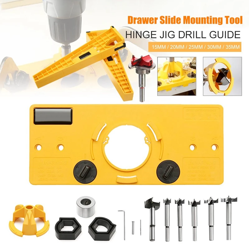 35 мм чашки стиль скрытый шарнир джиг сверлильный набор сверлильных отверстий шаблон дрель Diy Деревообрабатывающие инструменты комплект резец древесины