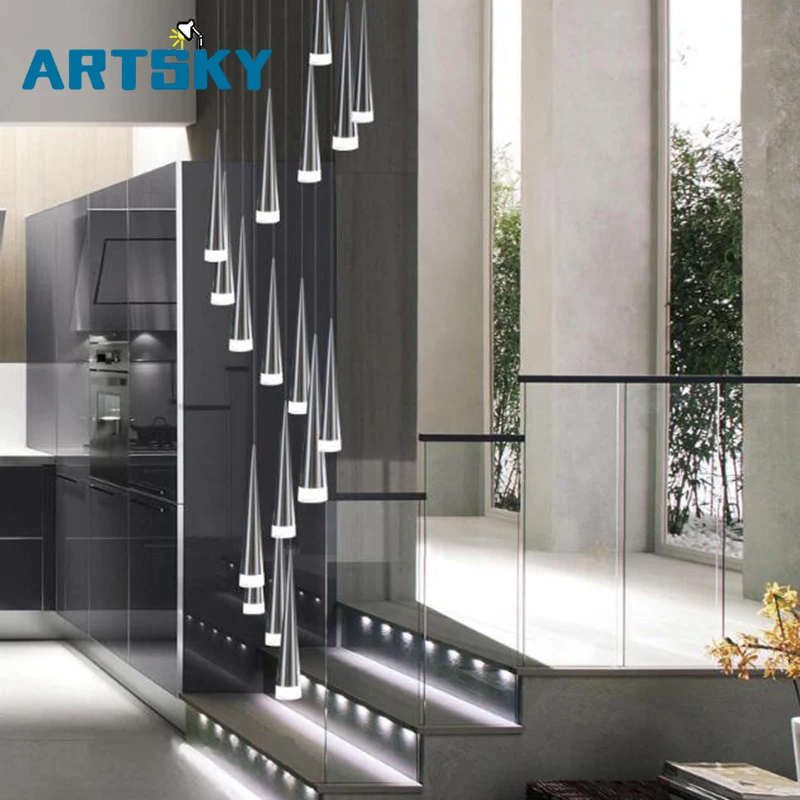 

Modern Aluminum Alloy Tapered Metal LED Pendant Light Simple Personality Suitable for A Variety of Places