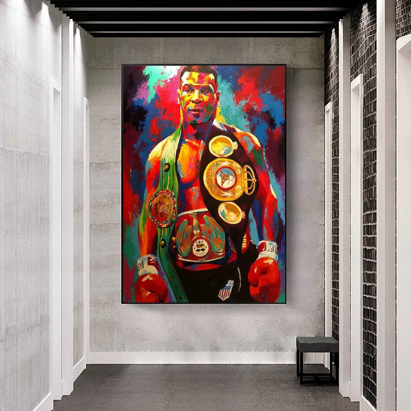 

Street Graffiti art Poster Wall Art Decor Painting Print Canvas Art Boxing champion tyson Picture for Children's RoomHome Decor