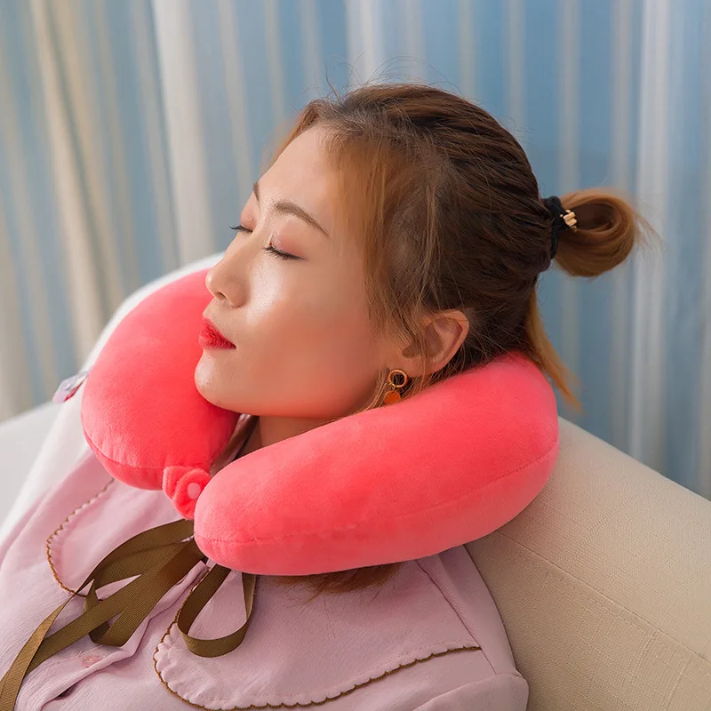 

Customizable Plain Strip Button Neck Pillow U-SHAPE Pillow Napping Pillow Travel Pillow Neck Pillow Engraved Logo