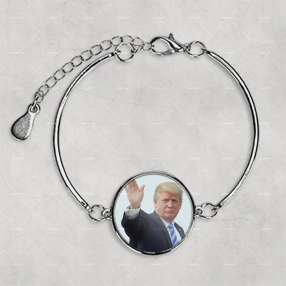 Дональд Трамп браслет с фото на заказ серебро ювелирные браслеты винтажное