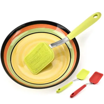

Silicone Long Handle Pan Pot Brush Dish Bowl Washing Cleaning Brush Household Kitchen Cleaning Tools