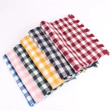 Клетчатый шарф из искусственного кашемира с кисточками для девочек и мальчиков; шейный платок; Детские теплые шарфы на осень и зиму