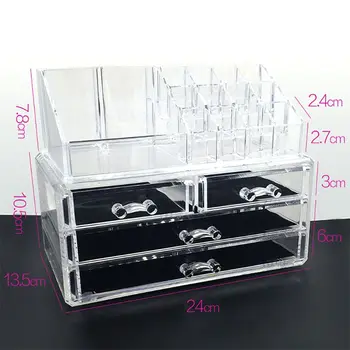 

Multi-layer Acrylic Cosmetic Storage Case Display Box Makeup Organizer Drawers T4MB