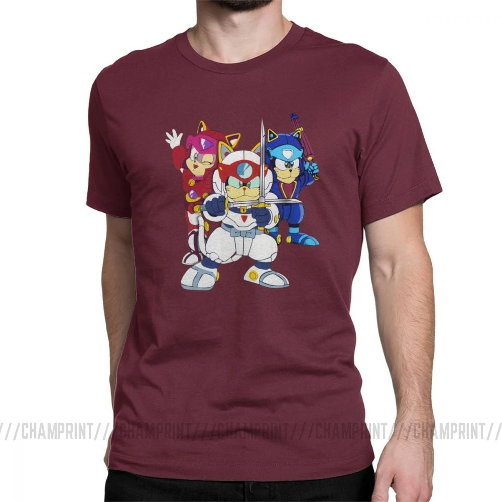 Уникальные цветные футболки Samurai Pizza Cats Group для мужчин, футболка с круглым вырезом из чистого хлопка, футболки с коротким рукавом, летняя одежда - Цвет: Бургундия
