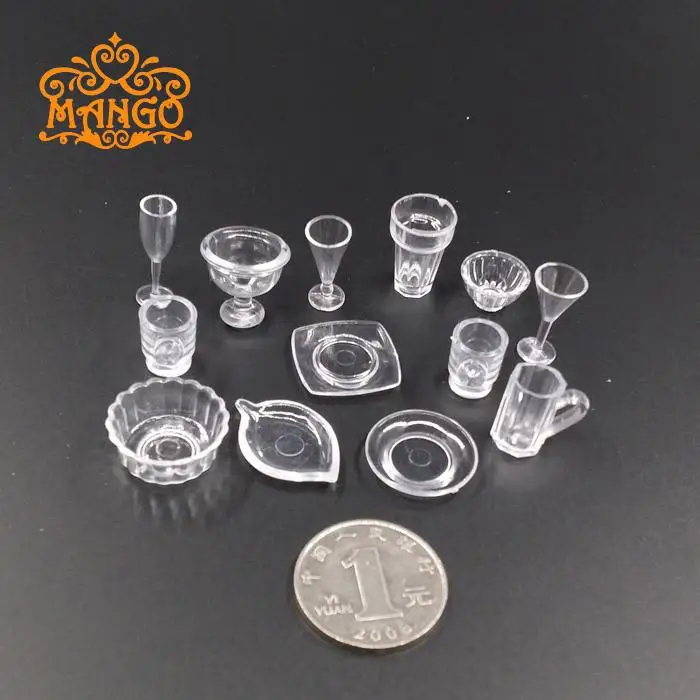 

1: 12 Doll House DIY Hut Mini Life Scene Candy Toy Model Ice Cream Cup Container 13 Pieces