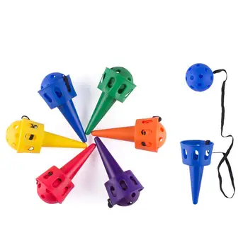 

Plastic Catching Ball Set Kindergarten Toys Throwing Ball Classic Kids Outdoor Sports Game for Lawn, Camping & Beach