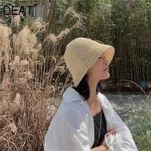 [DEAT] осенне-зимний Круглый купол Плетеная соломенная шляпа foldablettemperament шляпы для рыбалки женские модные Универсальные JR97