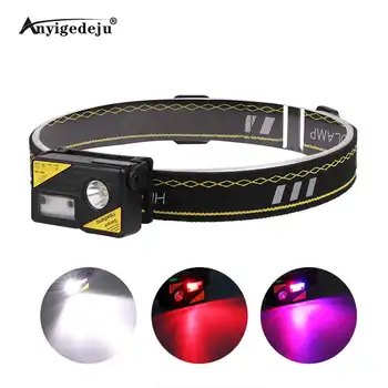 

USB Most Powerful induction LED Headlight headlamp Built-in battery Head Lamp Power Flashlight Torch head light Best For Fishing