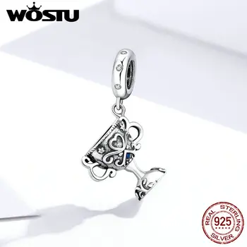 

WOSTU Vintage Lucky Trophy Charm 925 Sterling Silver Retro Pattern Beads Fit Original Bracelet Pendant Necklace Jewelry FIC1475