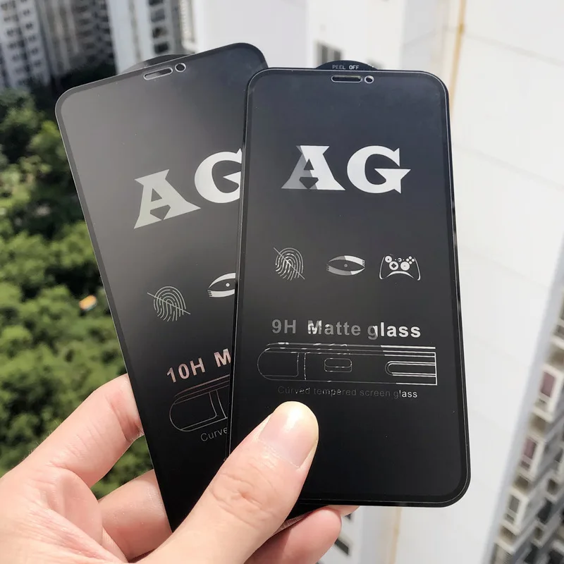 100Pcs/Lot AG Matte Glass For iPhone 12 Mini 11 Pro Max XS Max XR 8 7 6 6S Plus SE2 Full Cover Anti-Fingerprint Screen Protector