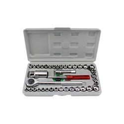 Kit d'outils manuels de réparation, clé combinée 40 pièces/ensemble, boîtes à outils de véhicule, prise Durable, ensemble de clés avec boîte de rangement 