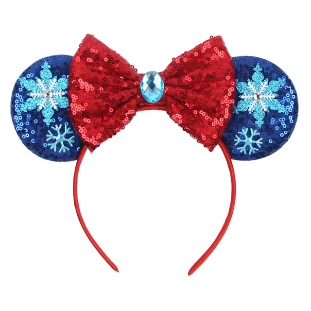 Disney Mickey Stitch Frozen Ears Headband Sequins Hair Bows Charactor For Women Festival Hairband Girls Hair Accessories Party 28