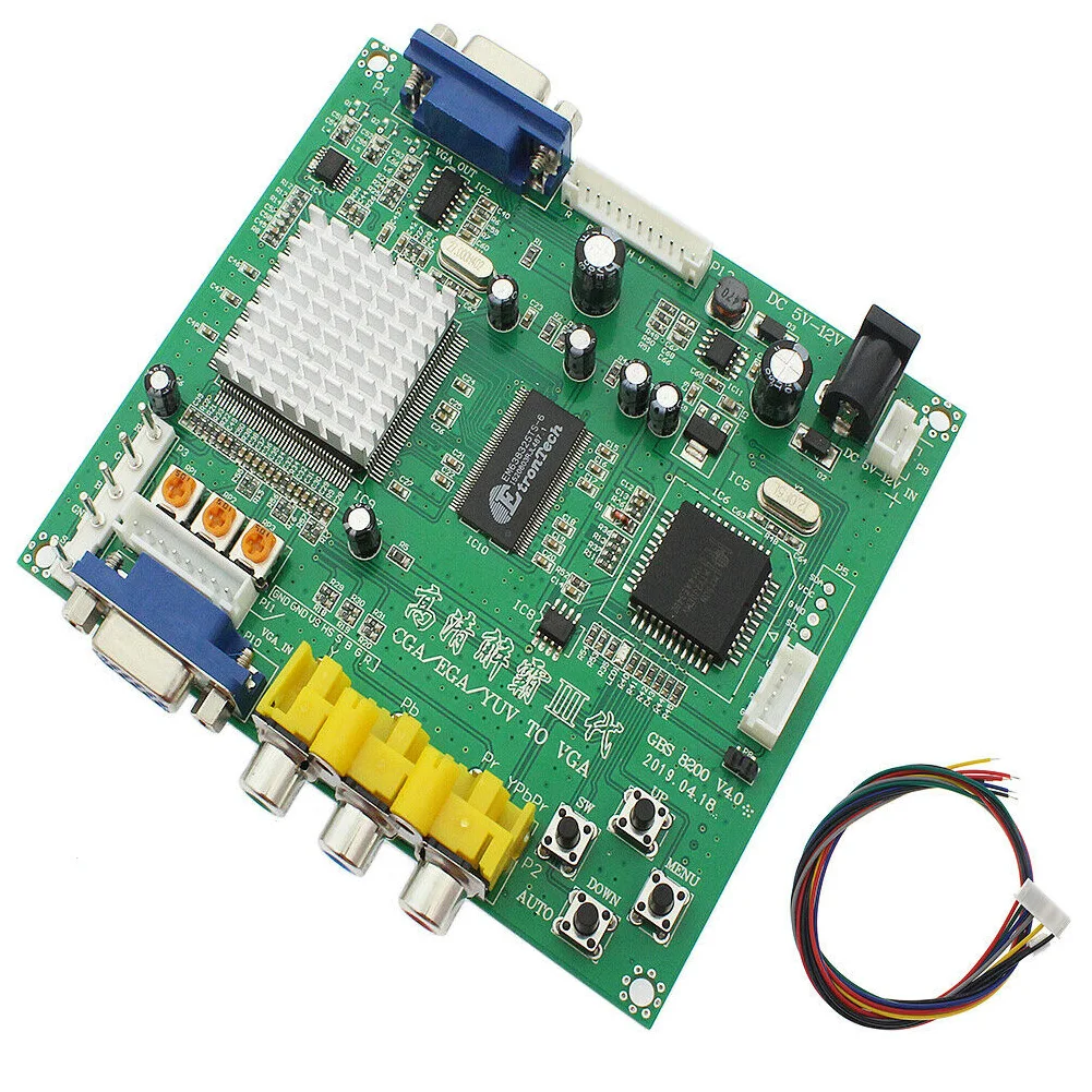 GBS8200 портативный игровой PCB CGA/RGBS для VGA профессиональный Прочный мини-модуль с проводом аксессуары видео конвертер плата адаптер