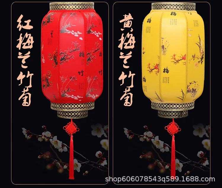 Большой красный фонарь дворцовые огни Открытый водонепроницаемый античный Овчина год, праздник весны китайский Железный рекламный фонарь