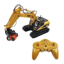HUINA 1571 1:14 16CH Die-Cast Alloy Remote Control Ball-grabbing Engineering Truck Static Model Educational Toy Gift for Boys
