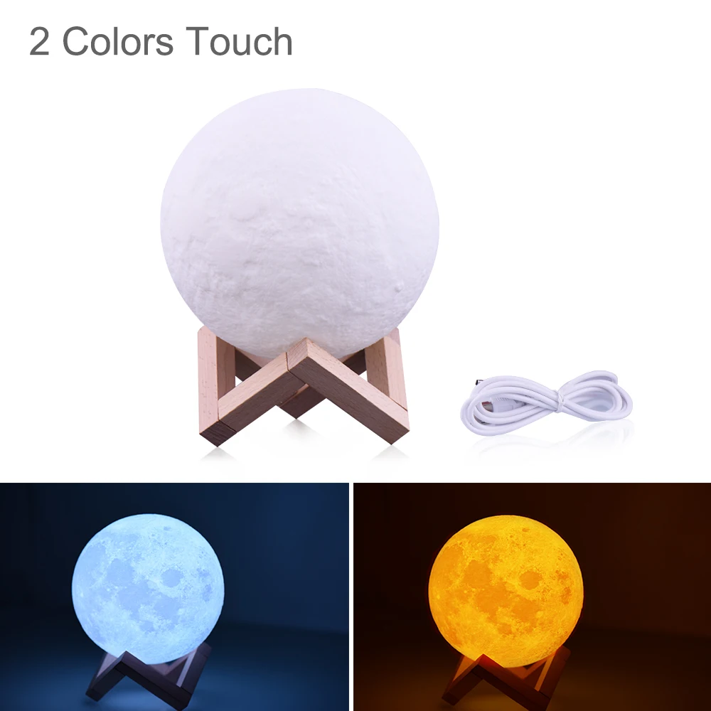 Customized Photo Moon Lamp Personalized Kids Wife's Gifts Night Light USB Charging Tap Control  2/3 Colors Lunar Light red night light