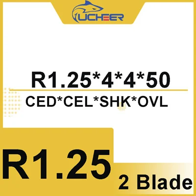 4D-1.25R-4l-50L UCHEER 1 шт. 4/6 мм 2 лезвия сферическим концом HRC50 Вольфрам твердосплавный Фрезерный резак с ЧПУ инструмент сплав лакировочная машина инструменты - Длина режущей кромки: 4D-1.25R-4l-50L