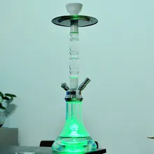Прозрачный акриловый Cachimba трубка для кальяна Sisha Narguile со светодиодный светильник Tuyau Chicha чаша шланг металлические щипцы аксессуары