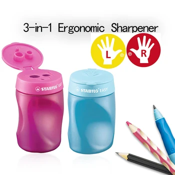 

STABILO 4502 Easy Right Handed Sharpener STABILO EASY sharpener comes in for left-handers and for right-handers.