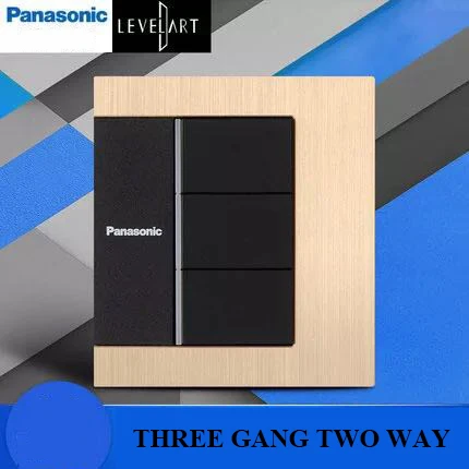 Panasonic, японский дизайн, роскошный светильник, переключатель 1, 2, 3 банды, 2-позиционный настенный переключатель, панель из алюминиевого сплава, переключатель включения/выключения - Цвет: 3 GANG 2 WAY