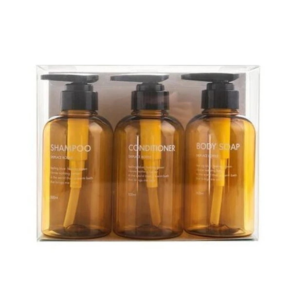 Brown OYOURLIFE 3 шт./компл. 500 мл Nordic Стиль дозатор для жидкого мыла бутылки Ванная комната шампунь дозатор-гель для душа насос для дезинфицирующего средства для рук - Цвет: Brown