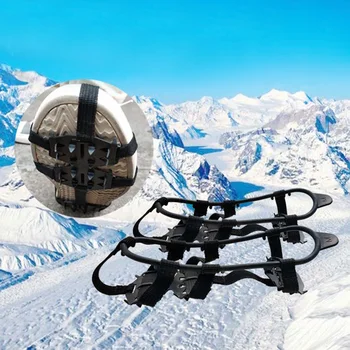 

Universal Cleats Spikes Outdoor 24 Teeth Snow Walking Winter Non Slip Ice Gripper Climbing Hiking Shoes Crampons Multipurpose
