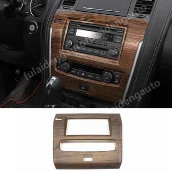 

For Nissan Armada Patrol Y62 2017-2020 ABS Wood Grain Inner Center Console CD Panel Cover Trim Car accessories
