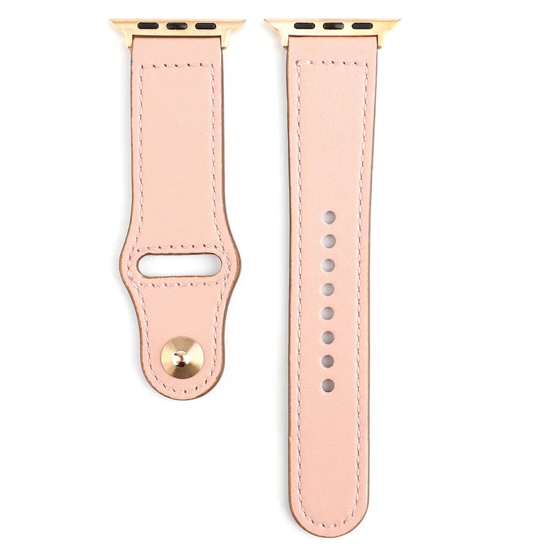 Pink Из натуральной кожи петлевой ремень для apple watch, ремешок 42/38 мм браслет для ремешки для часов iwatch 44 мм 40 мм серии 4/3/2/1 браслет аксессуары - Цвет ремешка: Pink