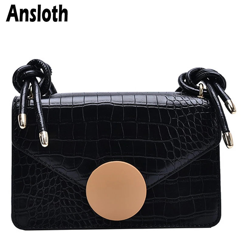 

Ansloth Stone Pattern Crossbody Bags For Women PU Leather Shoulder Bag Small Flap Bags Fashion Ladies Messenger Bags 2020 HPS917