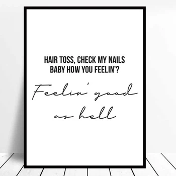 

Hell-like Lizzo Print Musician Gift Idea Song Lyrics Typography Poster Hip Hop Music Wall Art Canvas Painting Picture Decoration