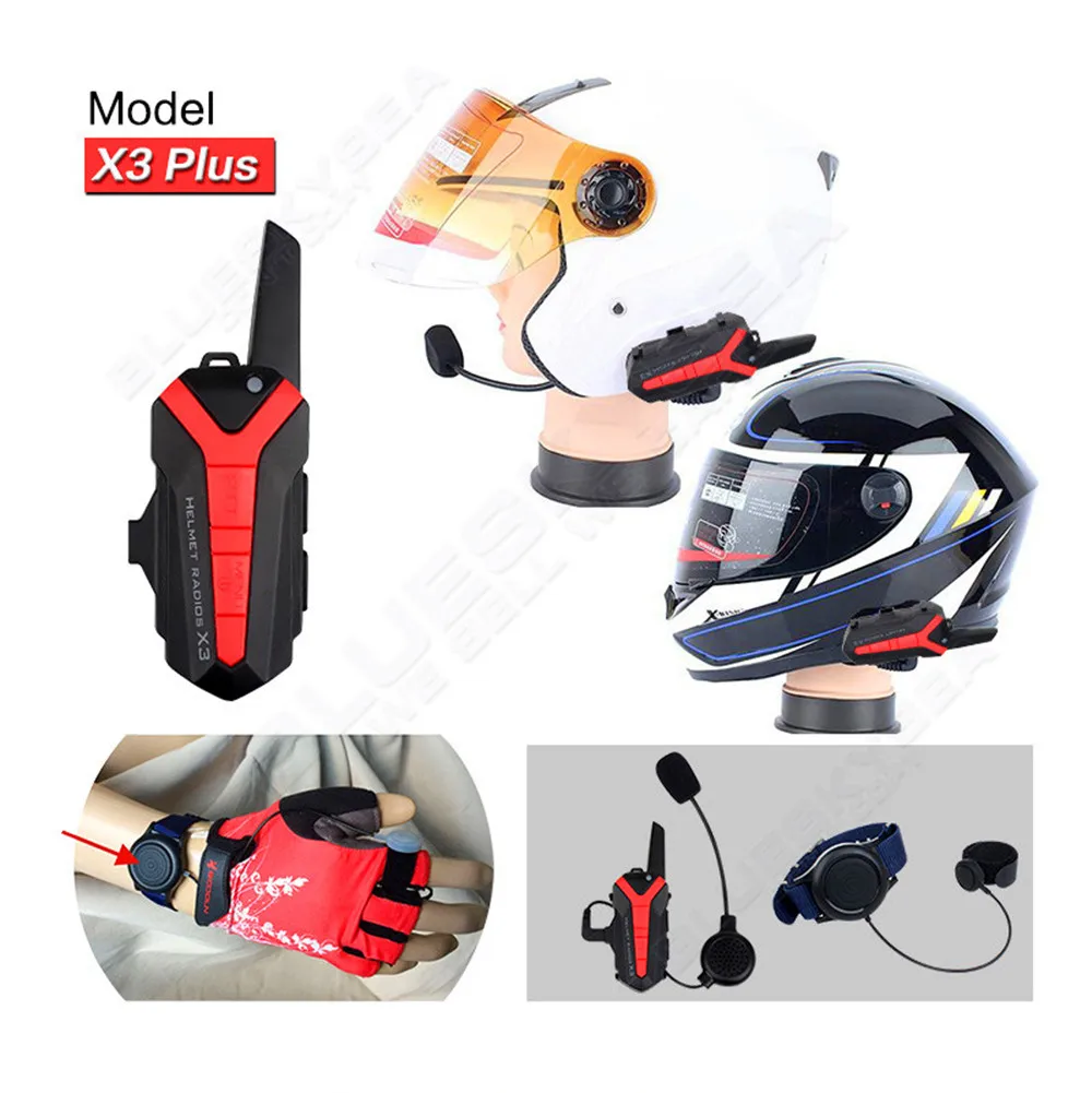 2 шт водонепроницаемый мотоциклетный шлем Intercoms беспроводной Bluetooth переговорный шлем гарнитура Handsfree FM MP3 с пультом дистанционного управления