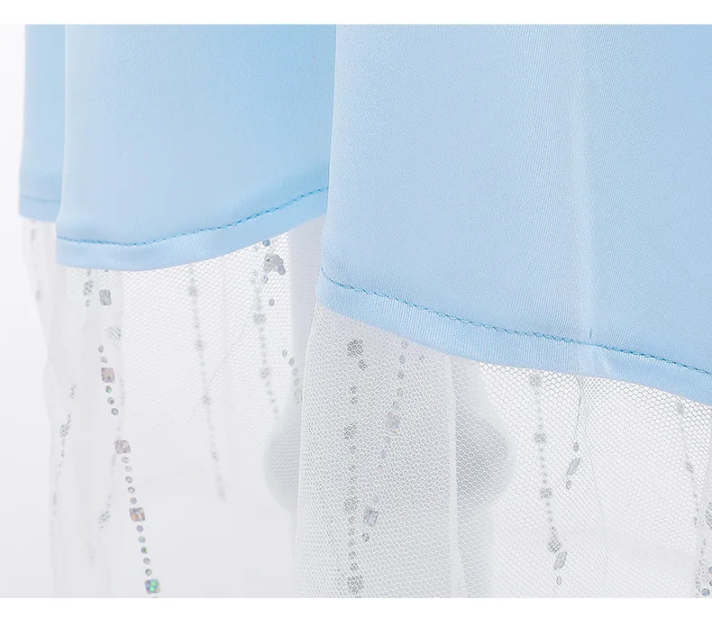 Snow Queen 2 Cosplay Elsa Anna Girls Dress Summer Casual Mesh Princess Dress Party Performance Costume 4-12 Years Kids Dresses