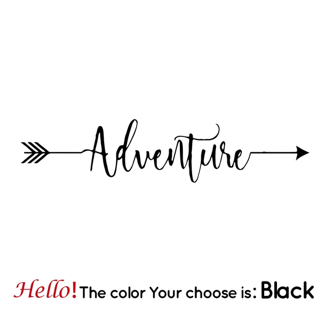 Fashion 126X28cm Adventure Frase Carbon Sticker Car Both Body Arrow Quote Stickers Decal Car Wrap Vinyl Film Car Accessories black