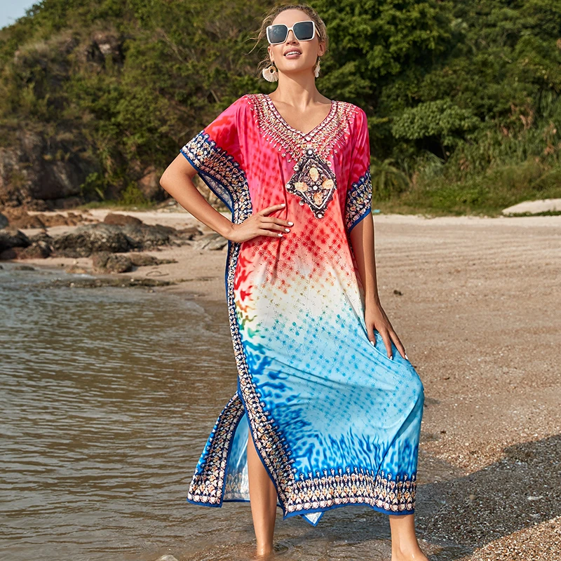 

Easy Dry Bikini Cover up Women Maxi Plus size Beach Dress Swimsuit cover up Beachwear Robe Plage Sarong Pareo Vestido Playa