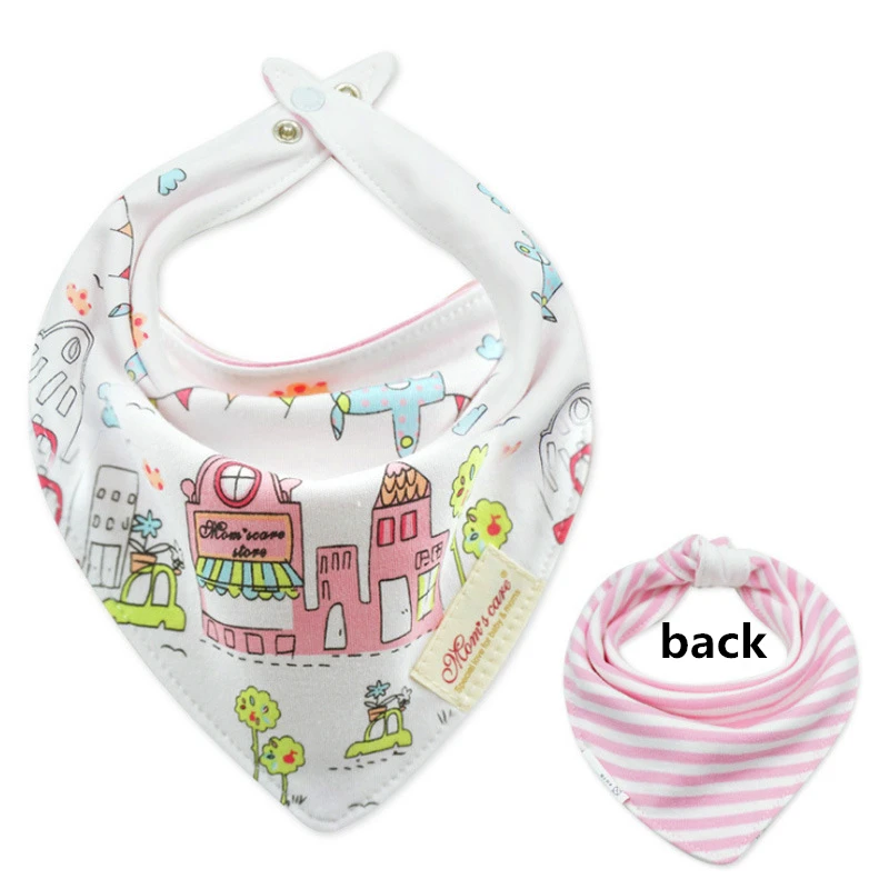 New Baby Bibs  Baby things Baby Smock Newborn Burp Cloths Cartoon Embroidery Baby Stuff 2 Sides Use Cotton Bandana Bibs
