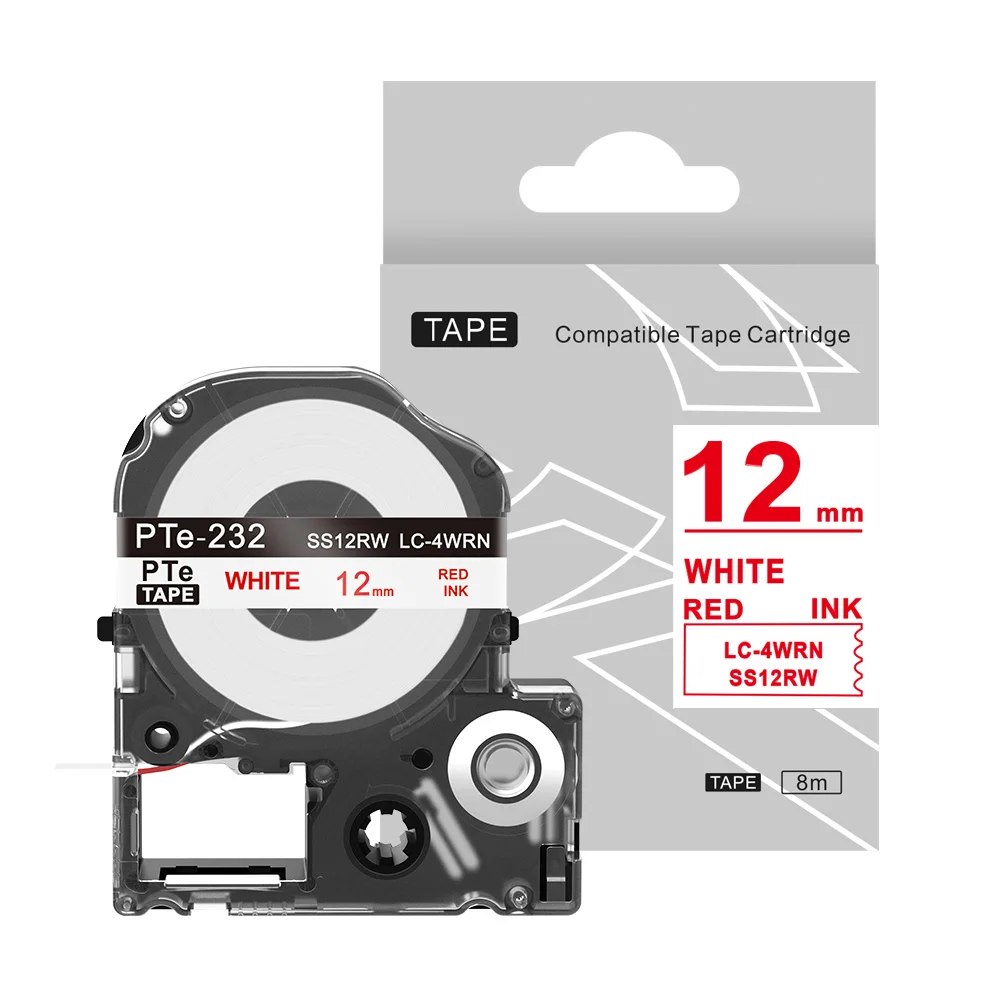 1 шт. Kingroad SS12KW LC-4WBN совместимый Epson LabelWorks LK Лента Стандартная 12 мм для Epson принтер этикеток LW-300 LW-400 SR530C - Цвет: Red- White