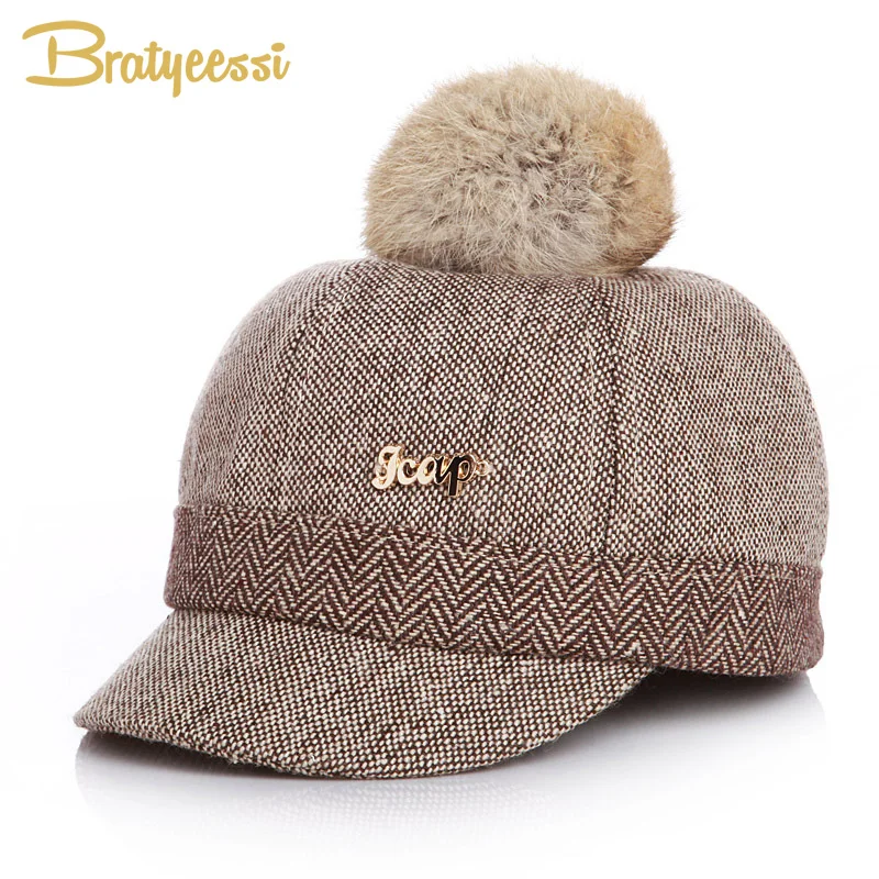 Special Price Fashion Baby Cap Autumn Winter Baby Hat for Girls Boys with Detachable Fur Ball Pompon 85ZOEOlr6