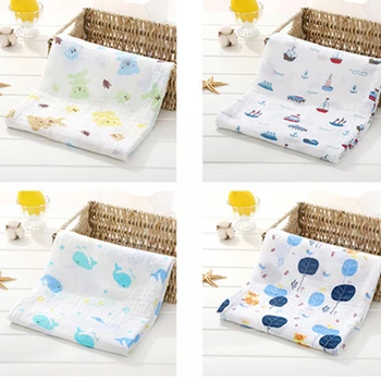 

Baby Bath Towel Cute Printing Kid Swimming Beach Towels Cartoon Double Layer Gauze Wrap Towel Newborn Baby Blanket Swaddling
