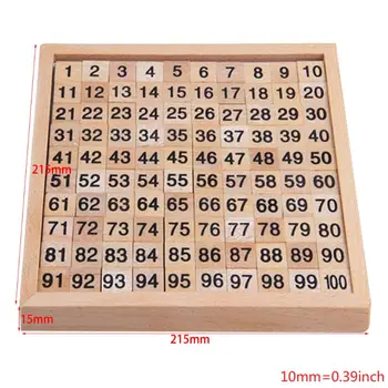

Wooden Toys Hundred Board Montessori 1-100 Consecutive Numbers Wooden Educational Game for Kids R9UE