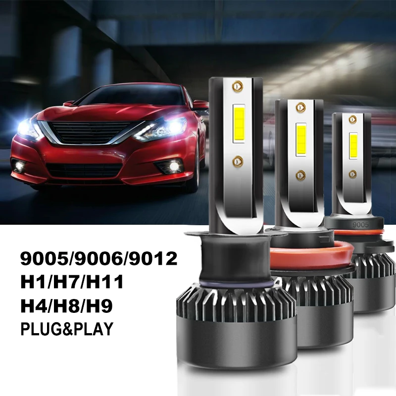 Светодиодные фары для автомобиля H7 9005HB3 9006HB4 H8 H11 H4Hi/Lo 50 Вт H1 12 В Автомобильные