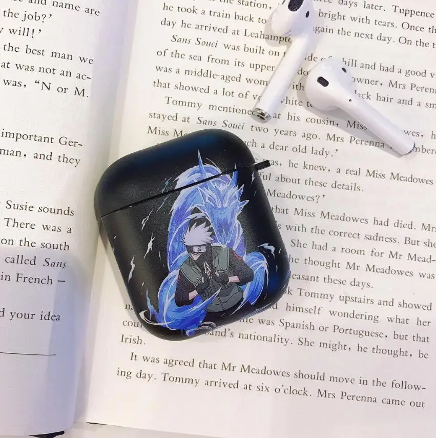 Для airpods Pro Чехол милый героя аниме «Наруто Какаси Хината мягкий чехол для Apple Airpods 1/2/3 крышка беспроводного Bluetooth(голубой зуб) наушника чехол - Цвет: Синий